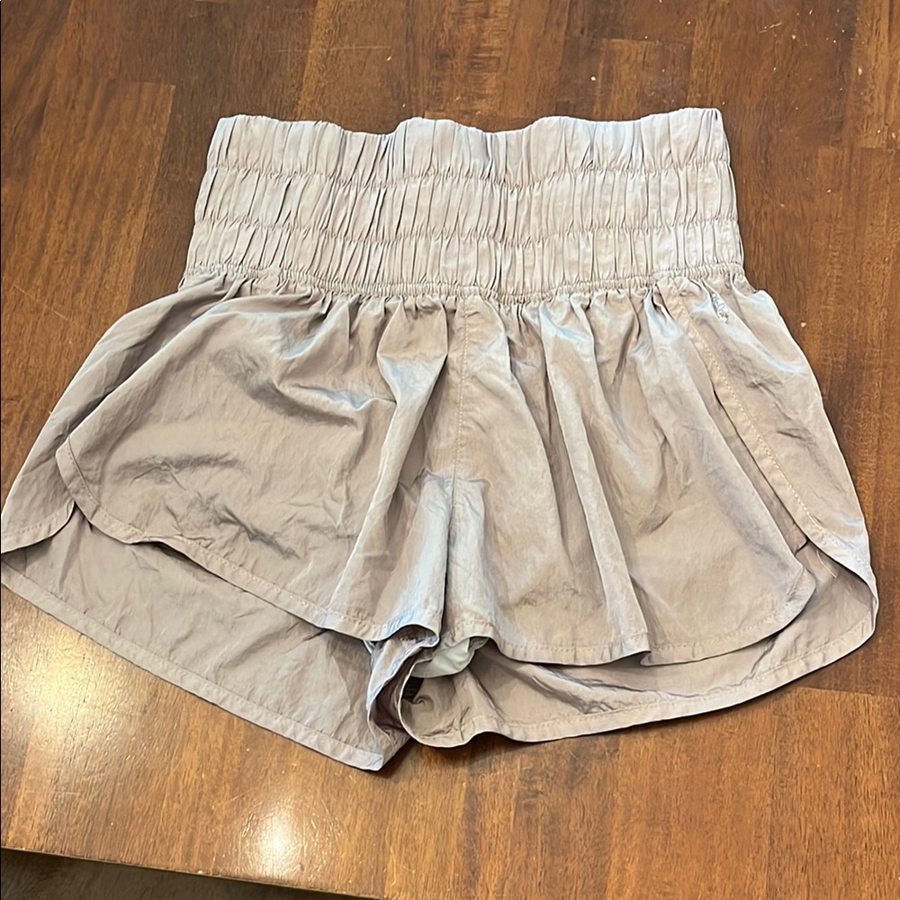 FP Movement Dusty Pink High Waist Shorts with Relaxed Fit